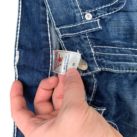 Vintage True Religion Jeans Size 36 STRAIGHT Blue - Picture 2 of 6